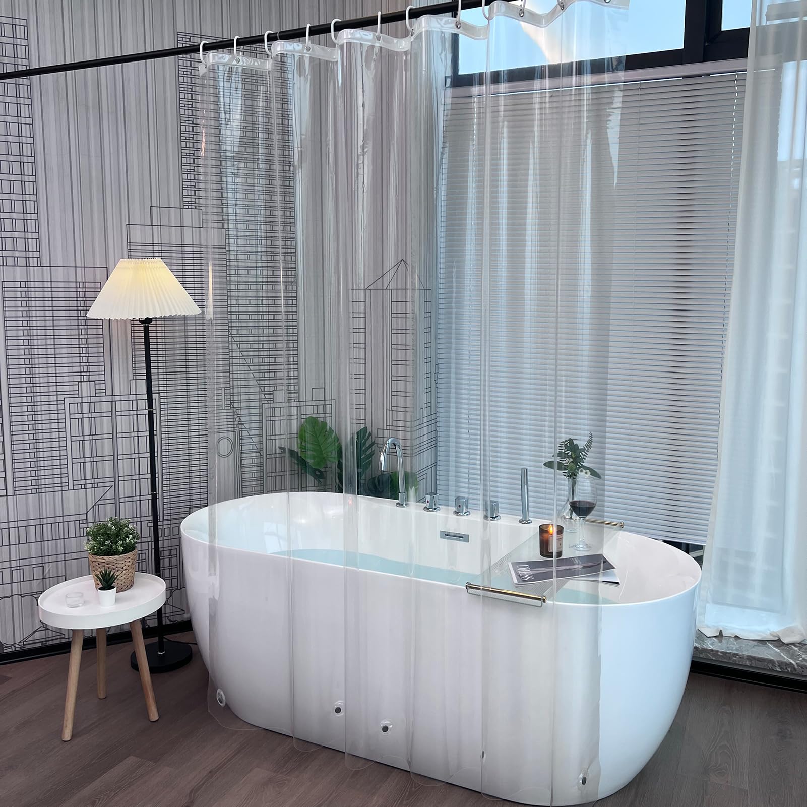 Shower Curtain Liner - Rideaux de douche transparents en plastique,