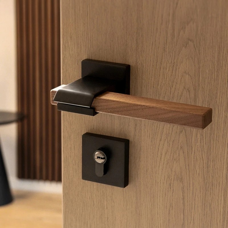 Home Hardware Bathroom Accessories - Poignée de porte en noyer, serrure