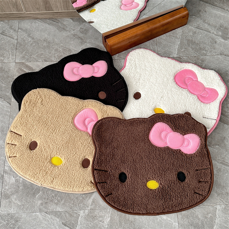 Home Bathroom Mats - Tapis en peluche Anime Hello Kitty,