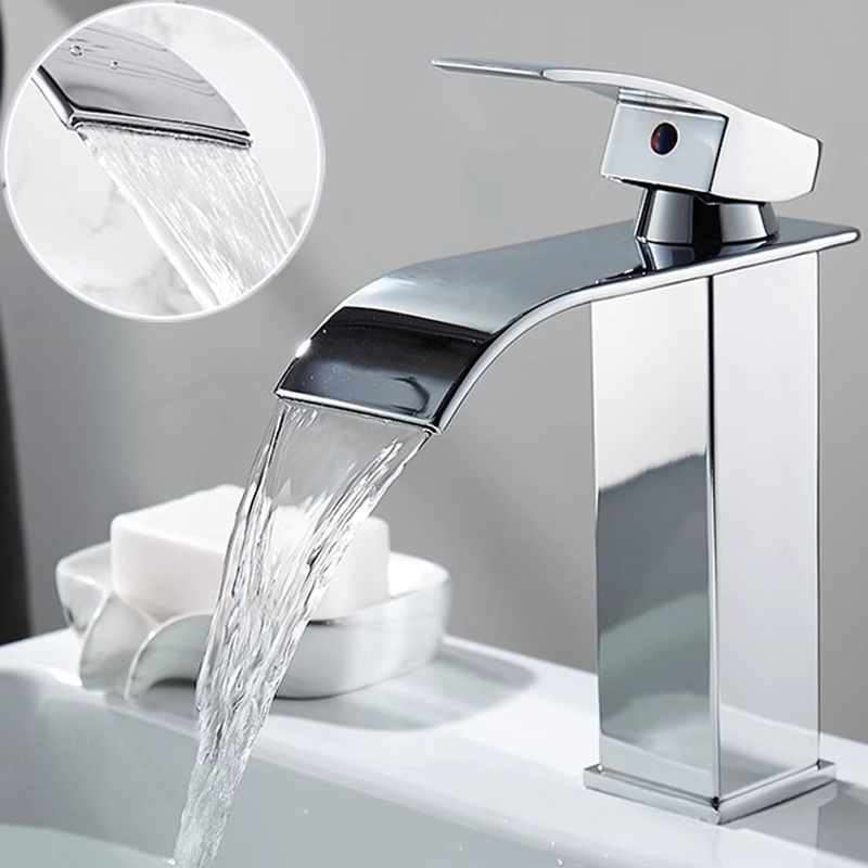 Home Bathroom Wash Basin - Lavabo cascade en acier inoxydable, robinet