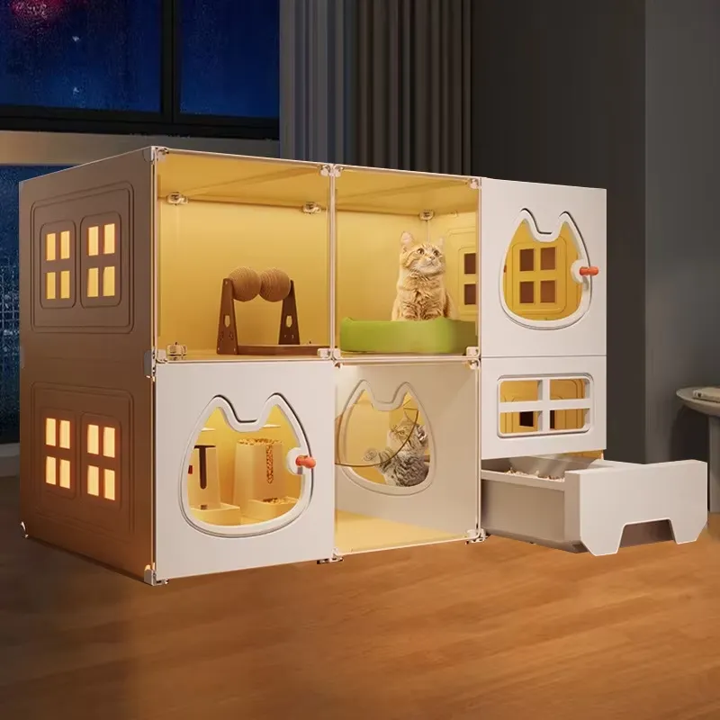 Home One Bathroom Accessories - Villa pour chat en plastique tout-en-un
