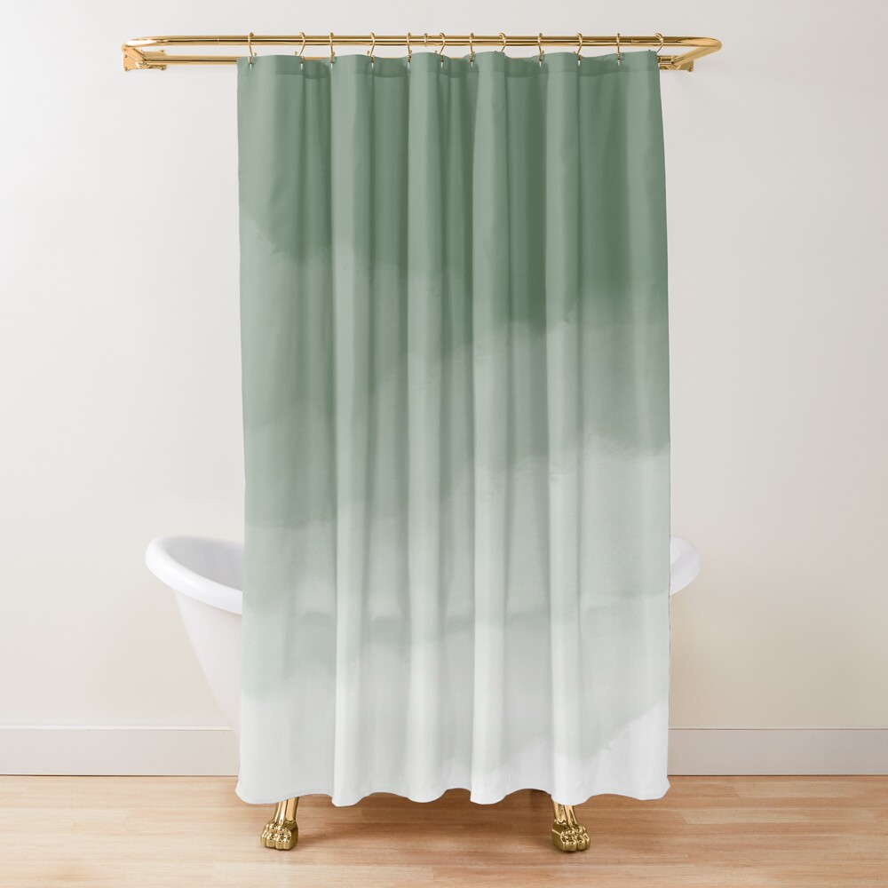 Shower Curtain Liner - Rideau de douche ombré vert sauge,