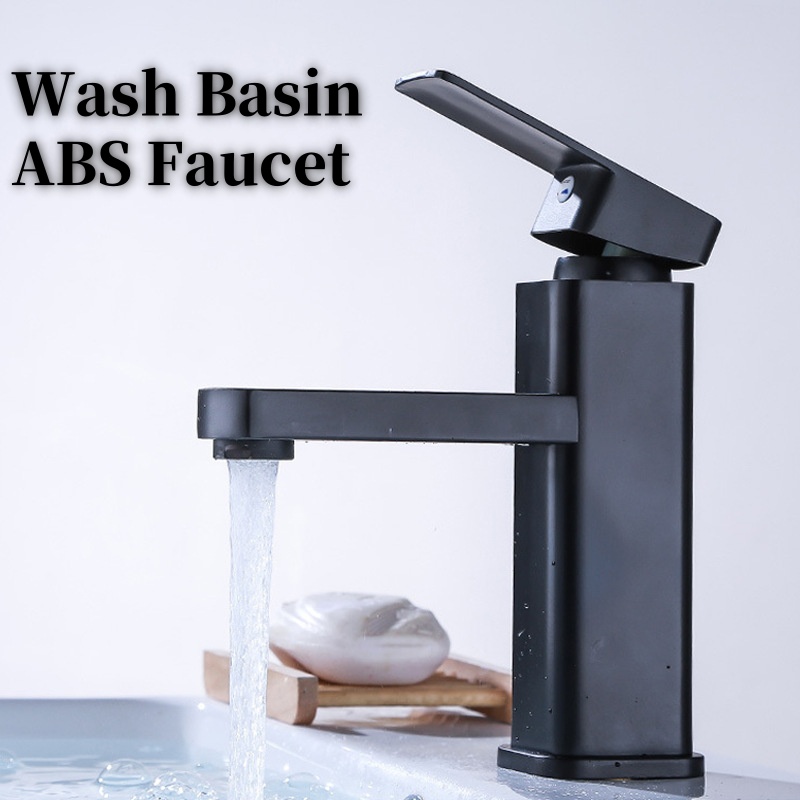 Home Bathroom Wash Basin - Cascade lavabo ABS robinet noir chaud
