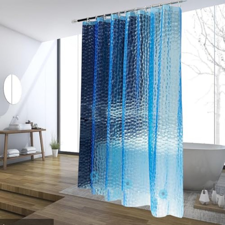 Shower Curtain Liner - Rideau de Douche Bleu, Rideaux de