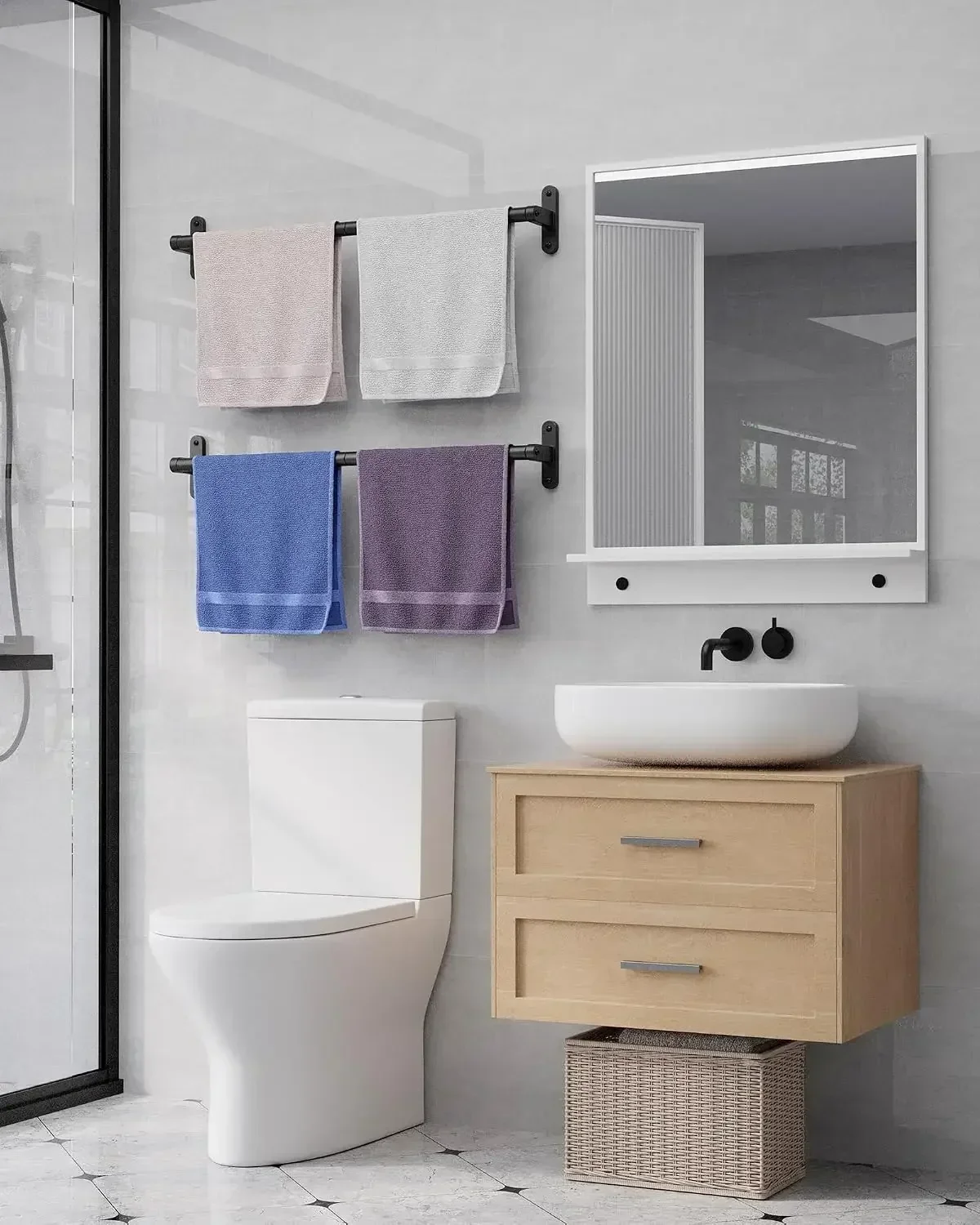 Porte-serviettes noir mat pour - Home Essentials Bathroom Accessories avis et prix