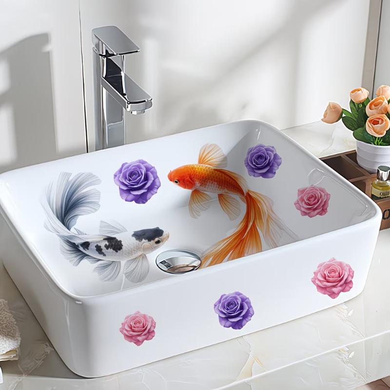 Nouvel autocollant mural flora - Home Bathroom Wash Basin avis et prix