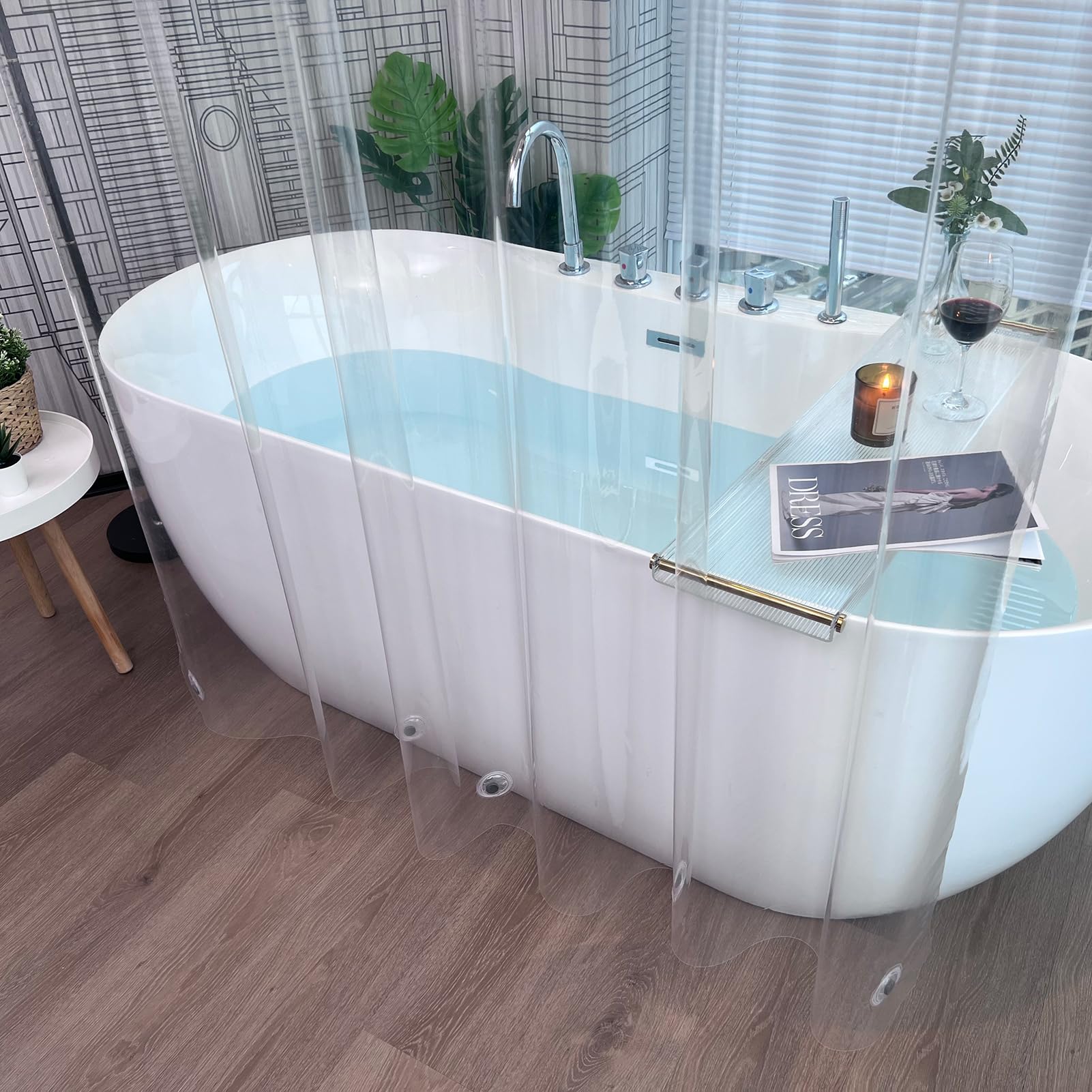 Rideaux de douche transparents - Shower Curtain Liner avis et prix