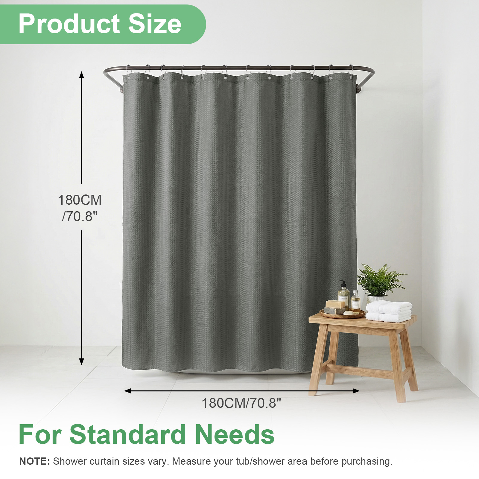 Rideau de douche gaufré 180x18 - Shower Curtain Liner avis et prix