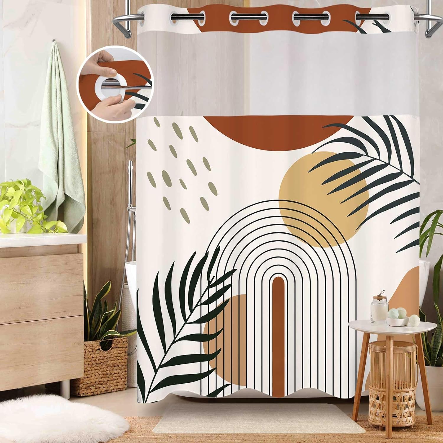 Rideau de douche sans crochet  - Shower Curtain Liner avis et prix