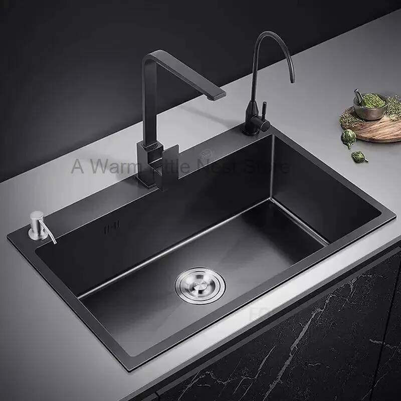 Évier de cuisine noir nano en  - Home One Bathroom Accessories avis et prix
